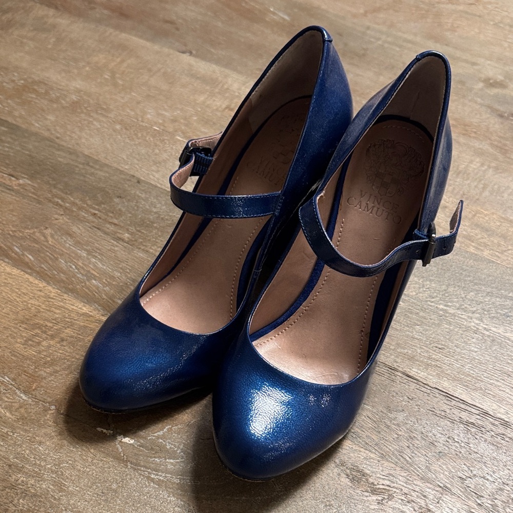 Vince Camuto Navy Mary Jane Heels